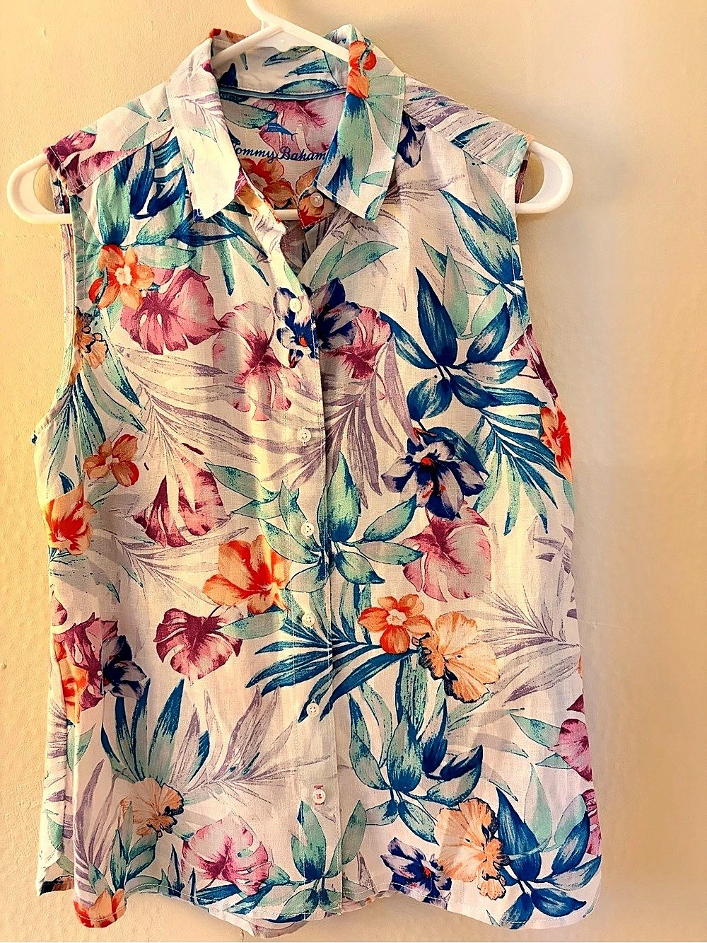 New Tommy Bahama Floral Linen Button Down Shirt Size Small